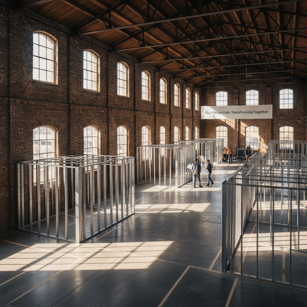 FLOW Hope Hub warehouse micro-apartment development project